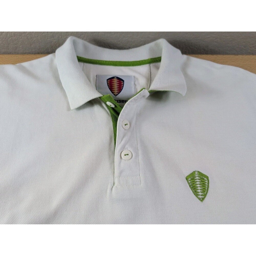 Koenigsegg Jesko Polo Men's Shirt Fit US Size XL White Pique Classic Casual